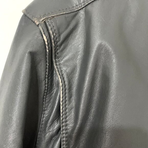 Vtg 80s Members Only Mens Dark Gray Leather Lined Moto Jacket Mens SZ 40 - Picture 10 of 16